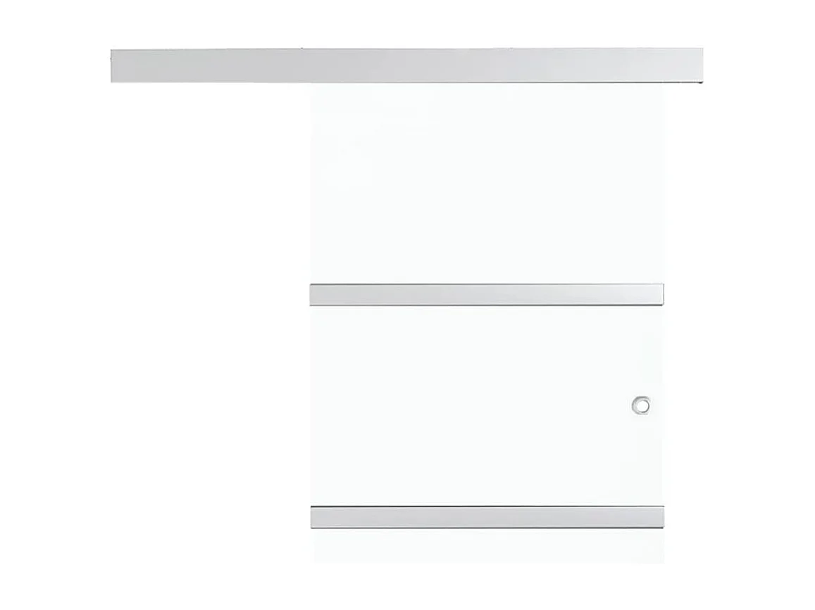 Porte coulissante à butées Verre ESG et aluminium 90x205 cm