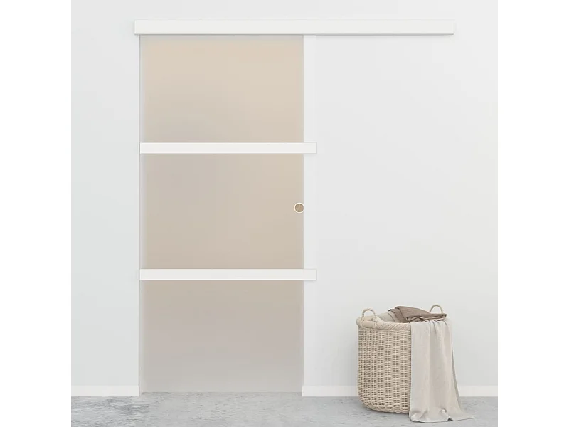 Schuifdeur met stoppers ESG glas en aluminium 90x205 cm