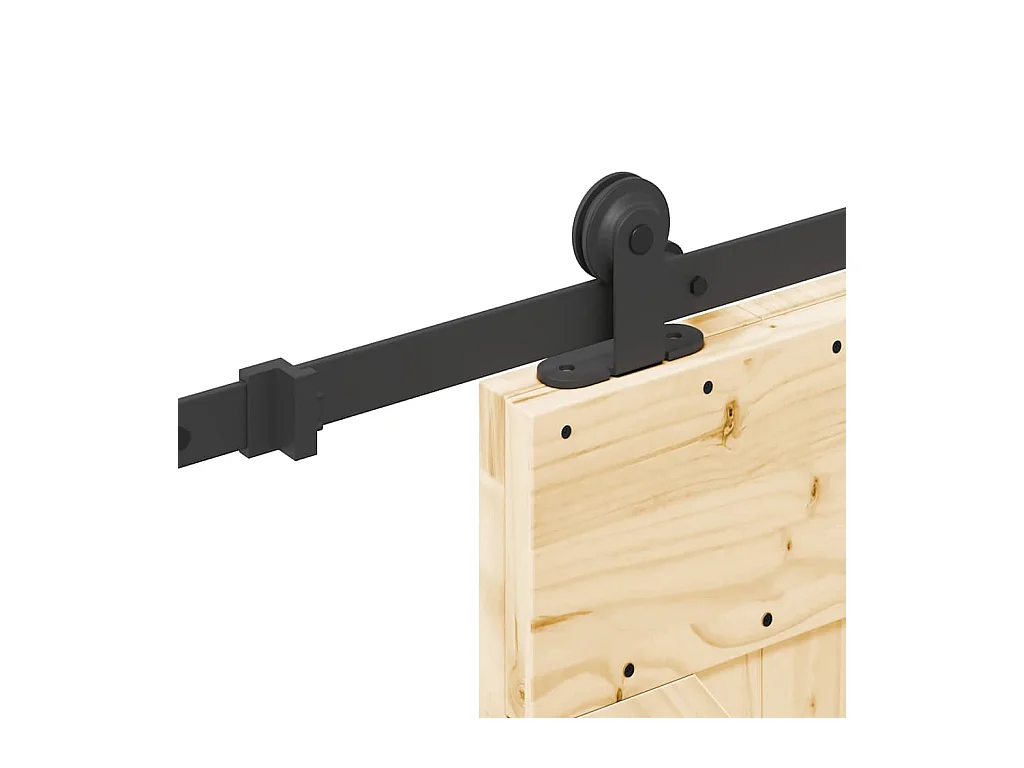 Schuifdeur en beslagset 95x210 cm massief grenen