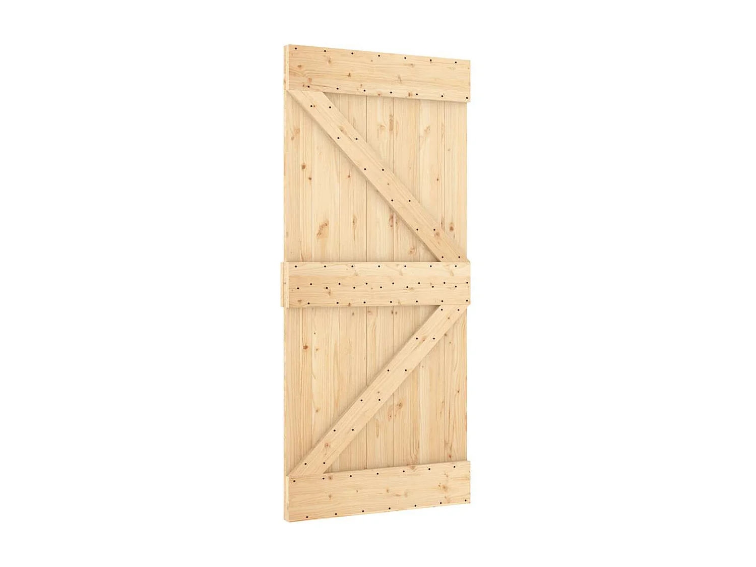 Kit puerta corredera y herrajes 95x210 cm pino macizo