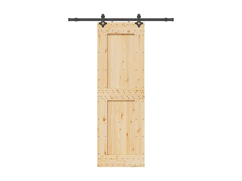 Porte coulissante et kit de quincaillerie 70x210 cm pin massif
