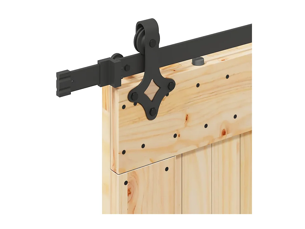 Porte coulissante et kit de quincaillerie 70x210 cm pin massif