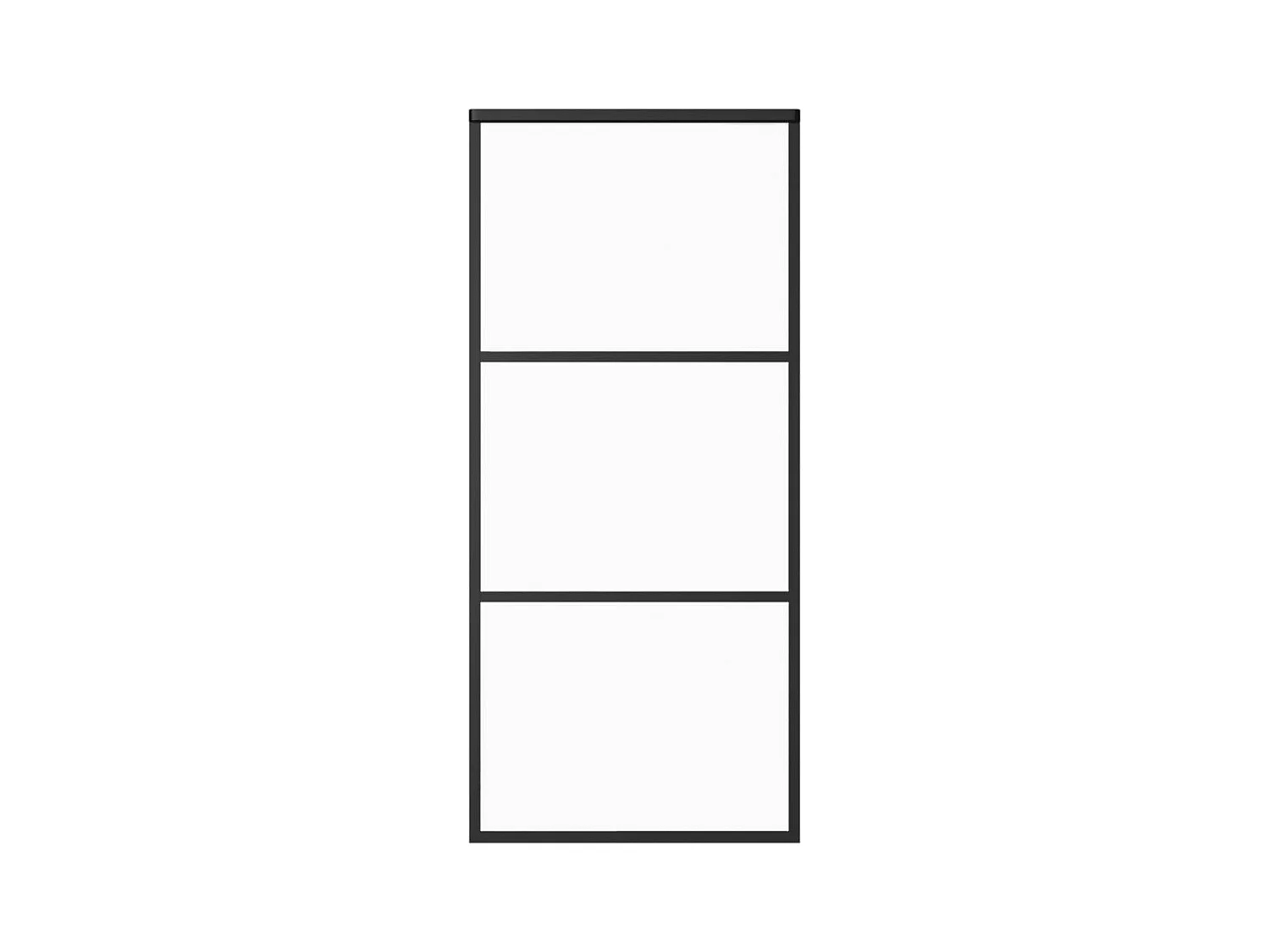 Schuifdeur ESG glas en aluminium 90x205 cm Zwart