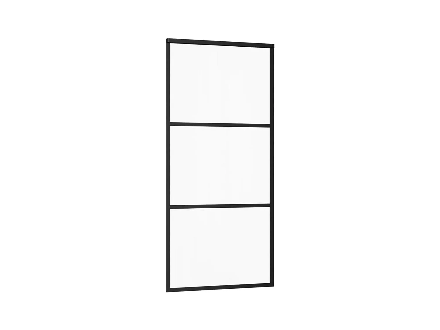 Schuifdeur ESG glas en aluminium 90x205 cm Zwart