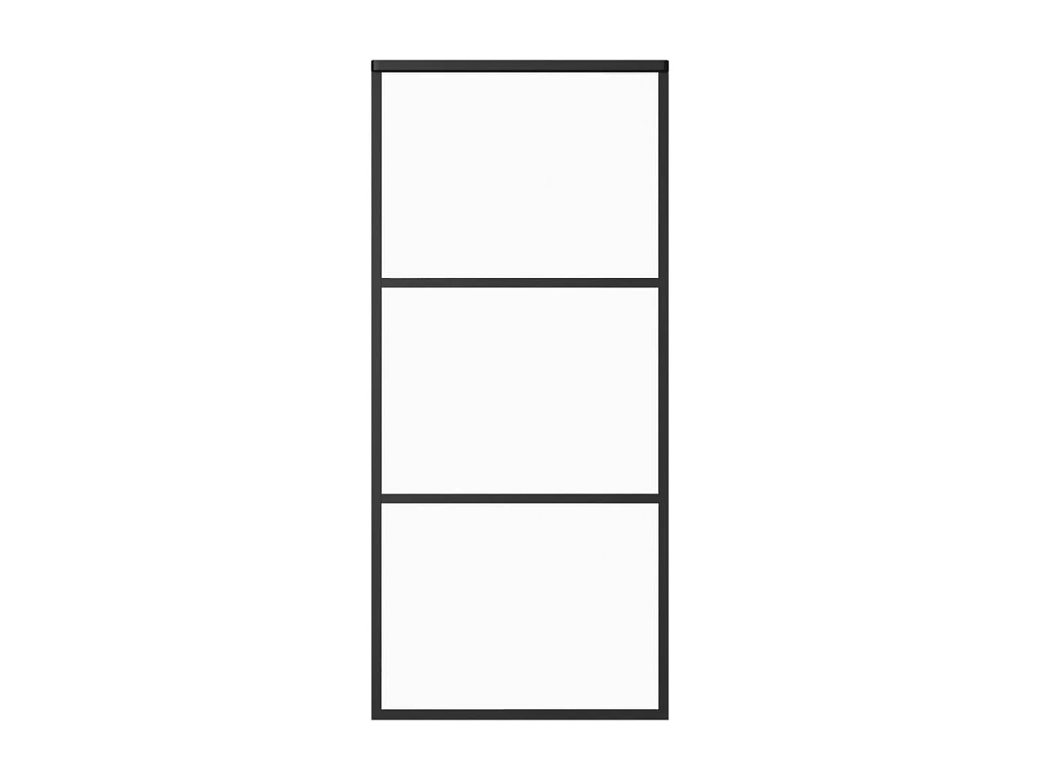 Porte coulissante Verre ESG et aluminium 90x205 cm Noir