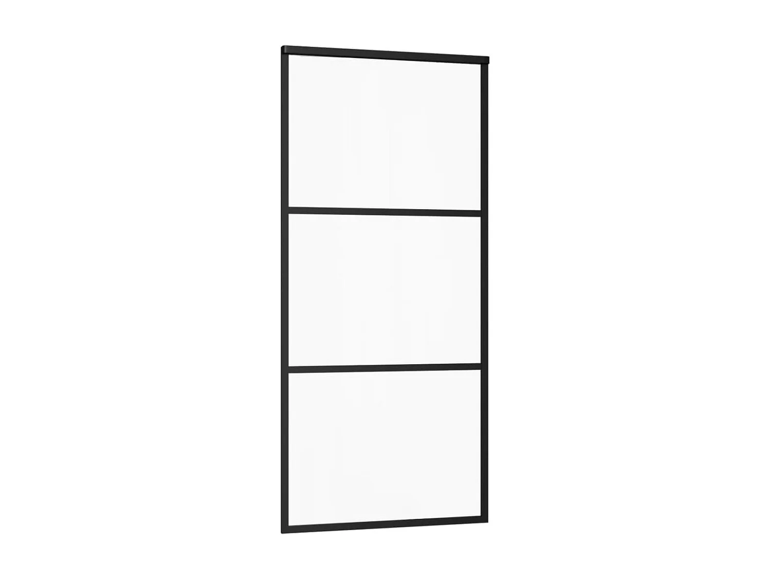 Porte coulissante Verre ESG et aluminium 90x205 cm Noir
