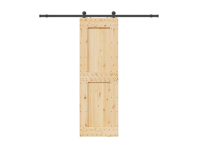 Porte coulissante et kit de quincaillerie 70x210 cm pin massif