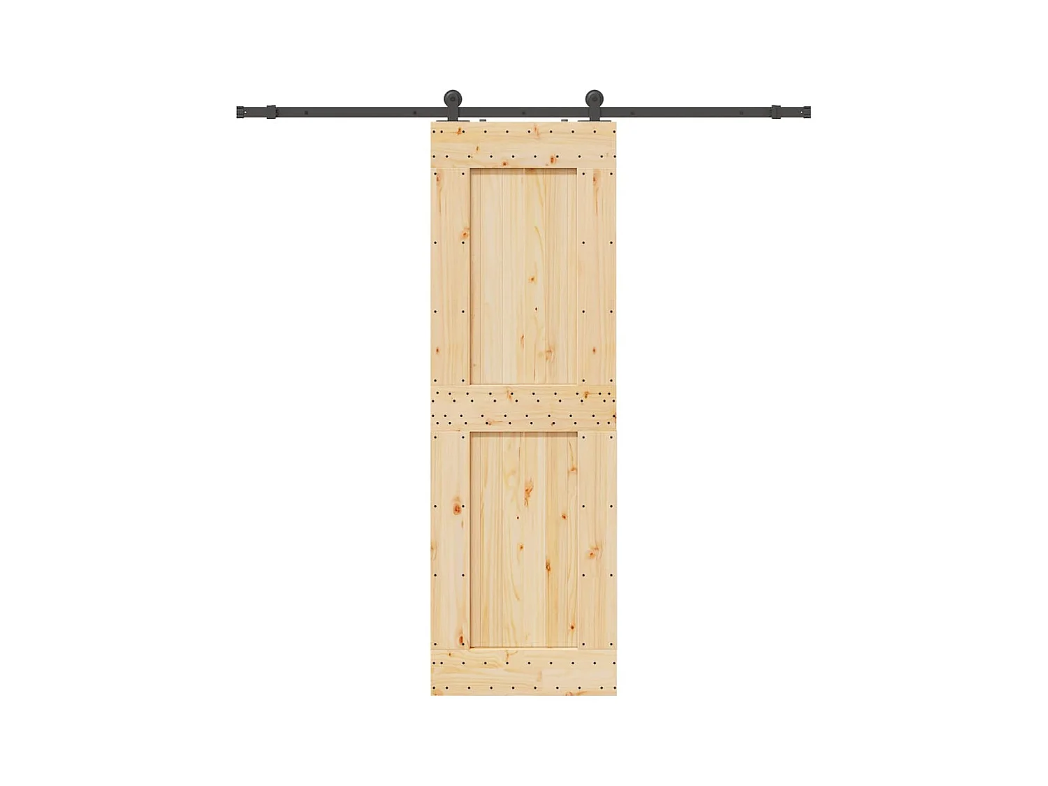 Porte coulissante et kit de quincaillerie 70x210 cm pin massif