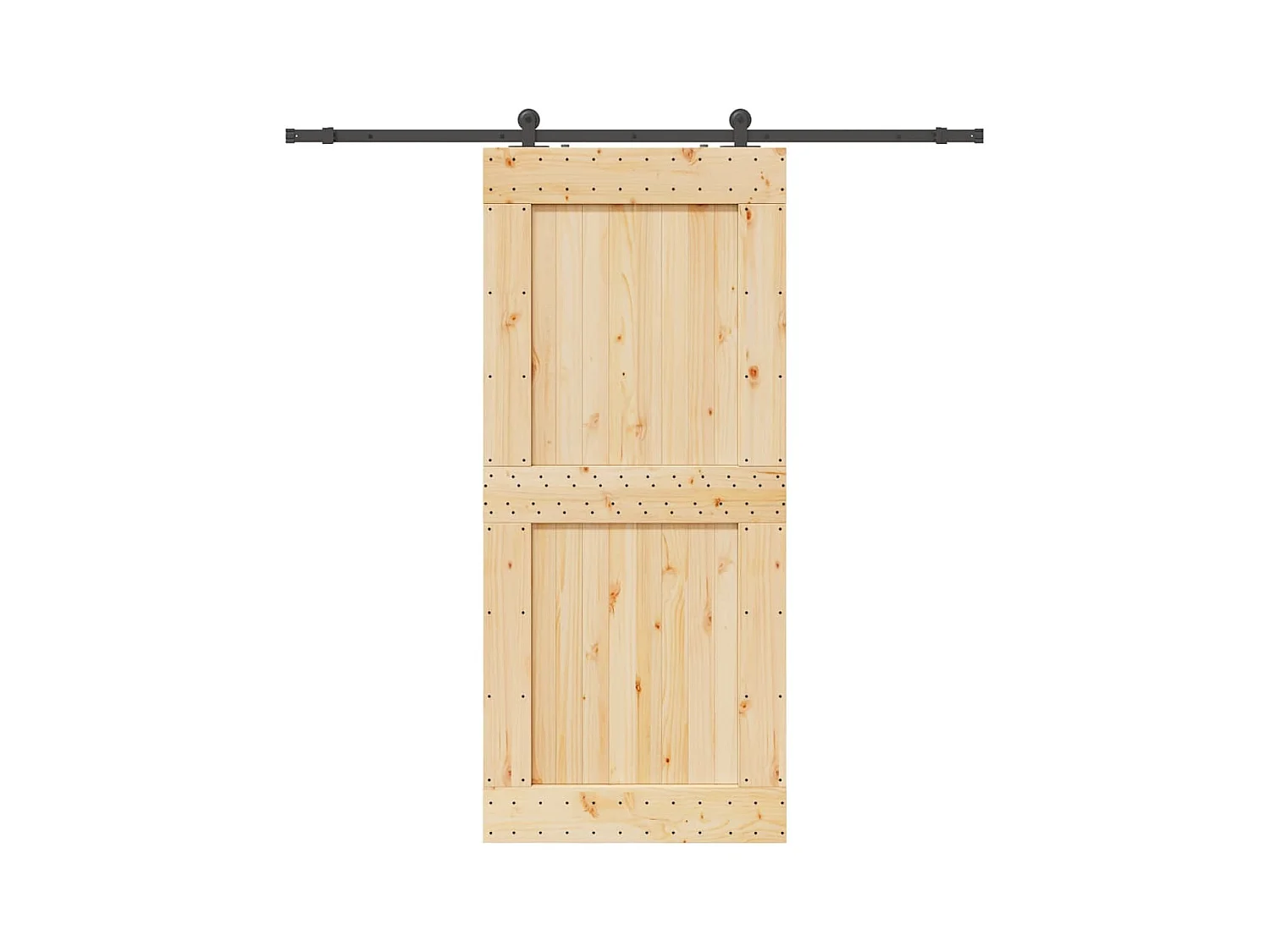 Porte coulissante et kit de quincaillerie 100x210 cm pin massif