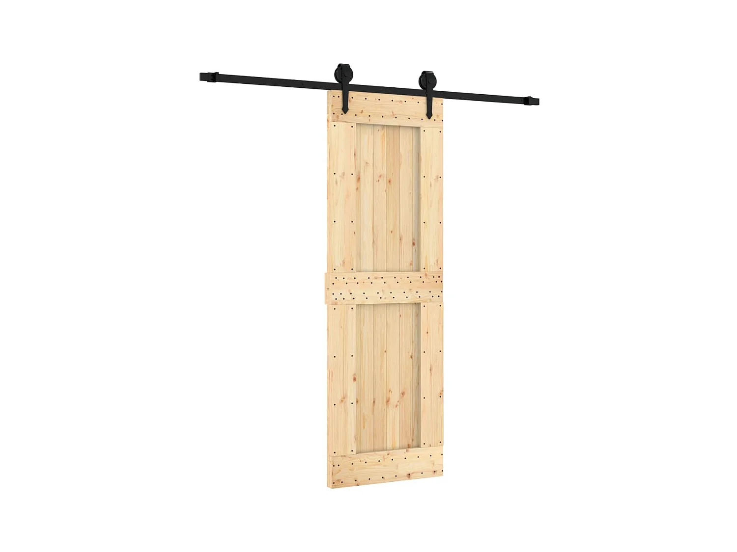 Porte coulissante et kit de quincaillerie 70x210 cm pin massif