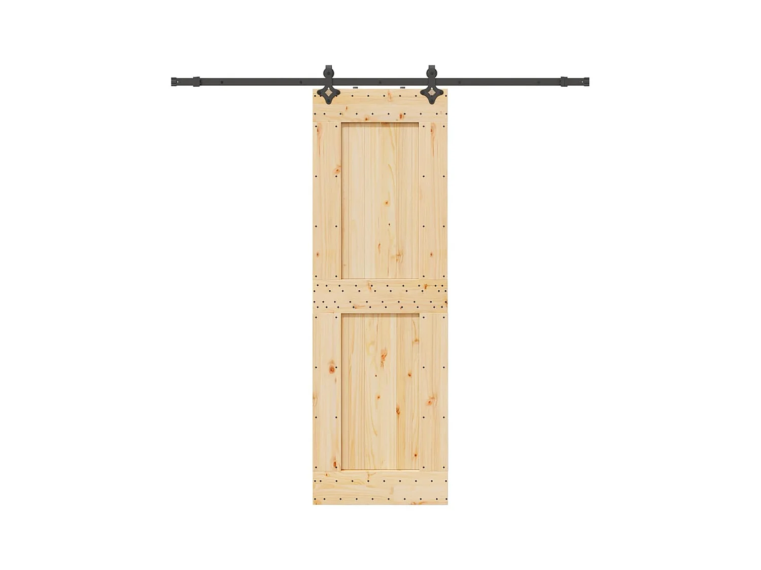 Kit puerta corredera y herrajes 70x210 cm pino macizo