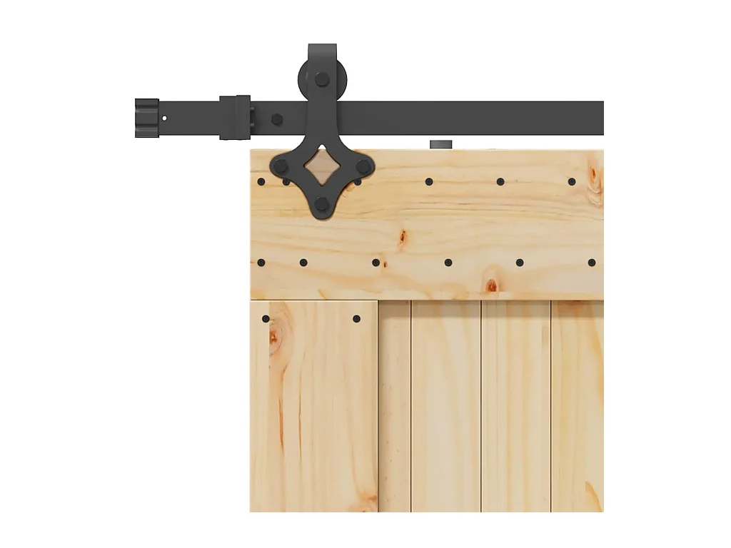 Kit puerta corredera y herrajes 70x210 cm pino macizo