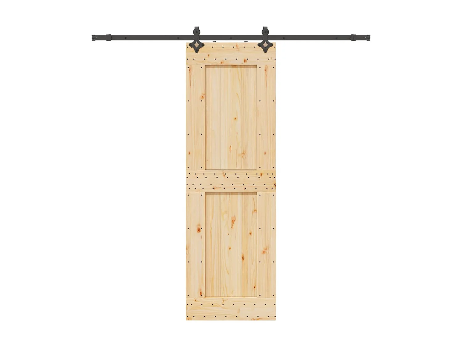 Kit puerta corredera y herrajes 70x210 cm pino macizo