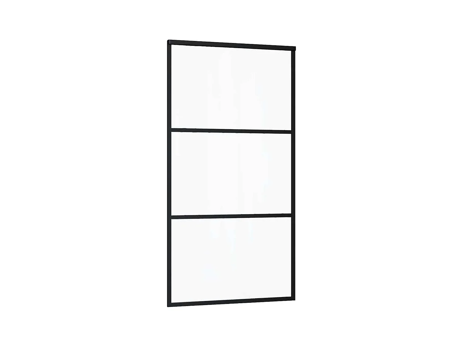 Porte coulissante kit de quincaillerie noir 102x205cm verre ESG