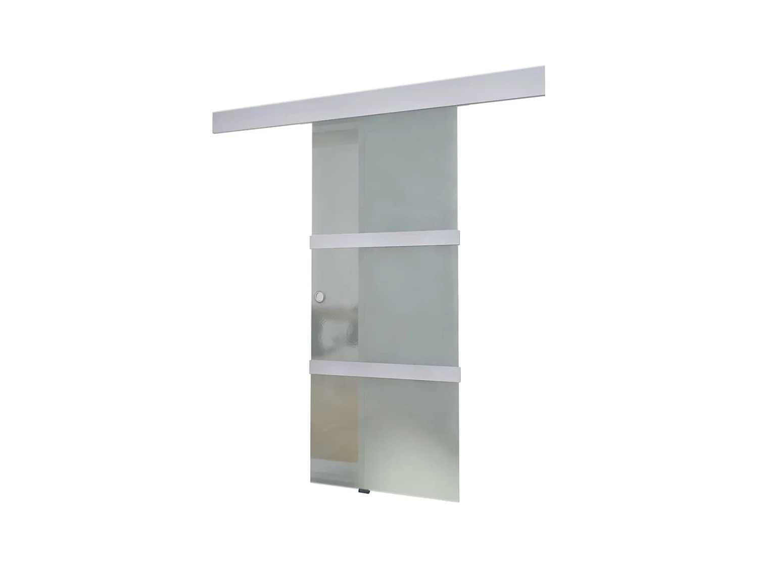 Porta scorrevole in vetro e alluminio 178 cm Argento