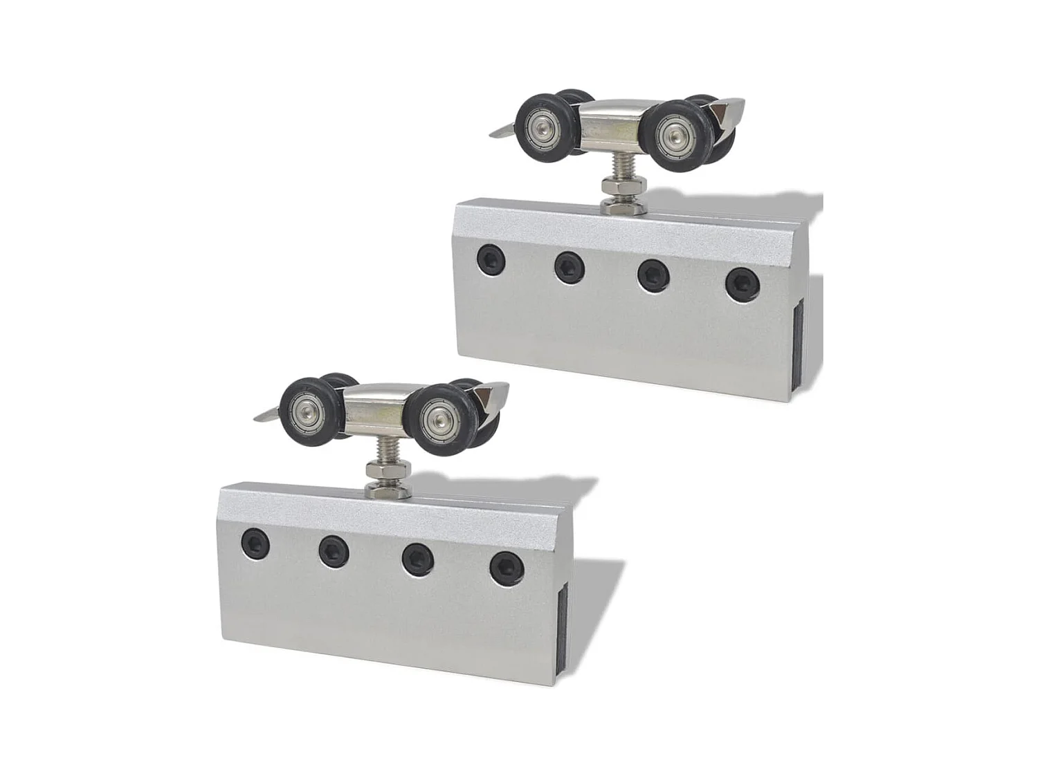 Porta scorrevole in vetro e alluminio 178 cm Argento