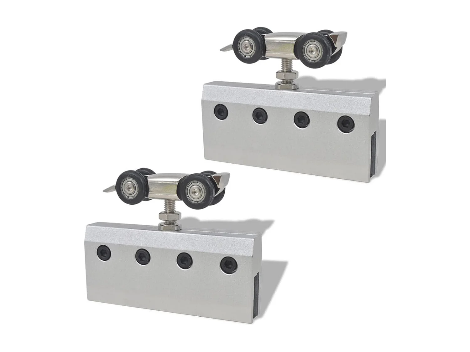 Porta scorrevole in vetro e alluminio 178 cm Argento