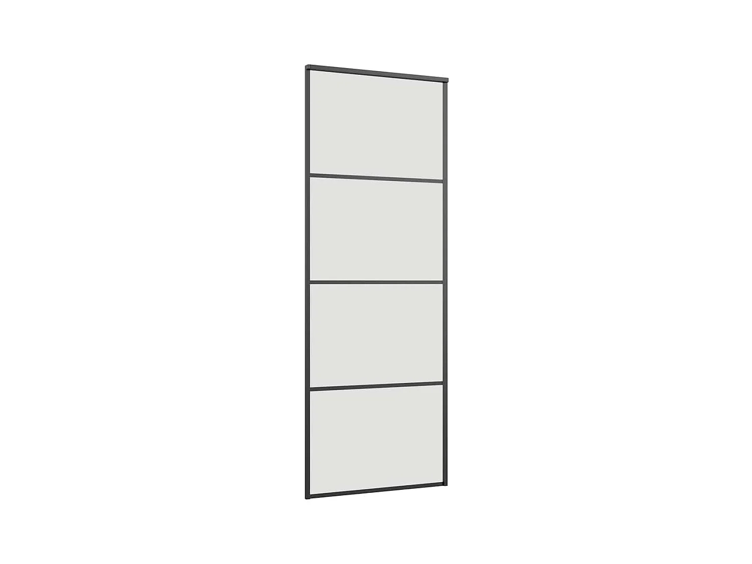 Schuifdeurbeslagset zwart 76x205 cm ESG-glas