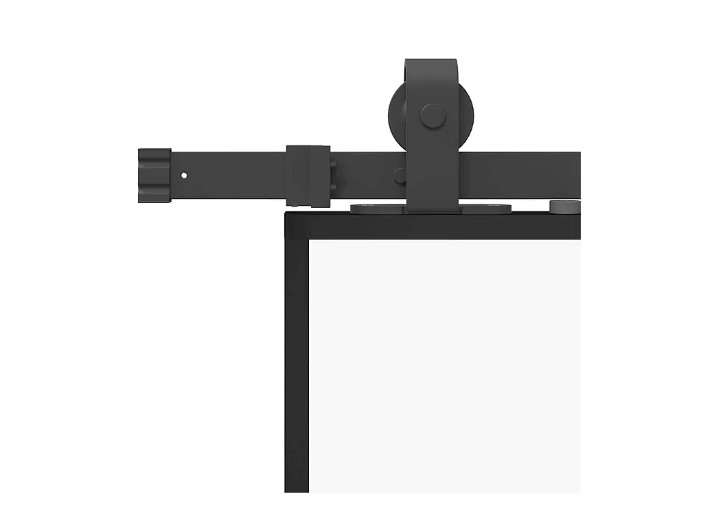Porte coulissante kit de quincaillerie noir 90x205 cm verre ESG