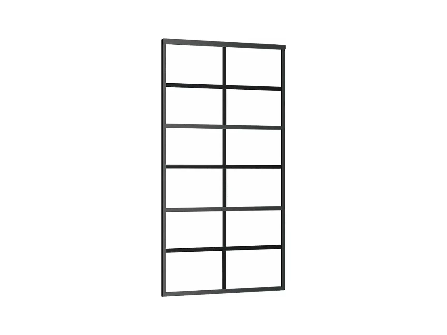 Schuifdeurbeslagset zwart 102x205cm ESG-glas