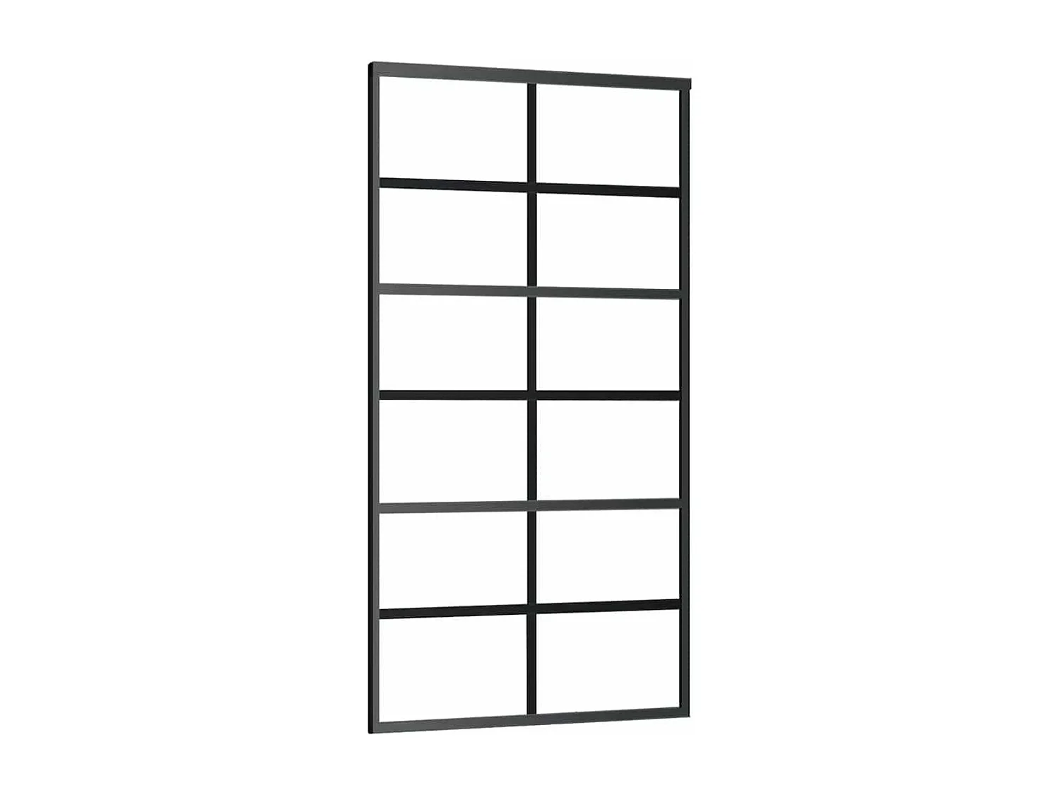 Porte coulissante kit de quincaillerie noir 102x205cm verre ESG