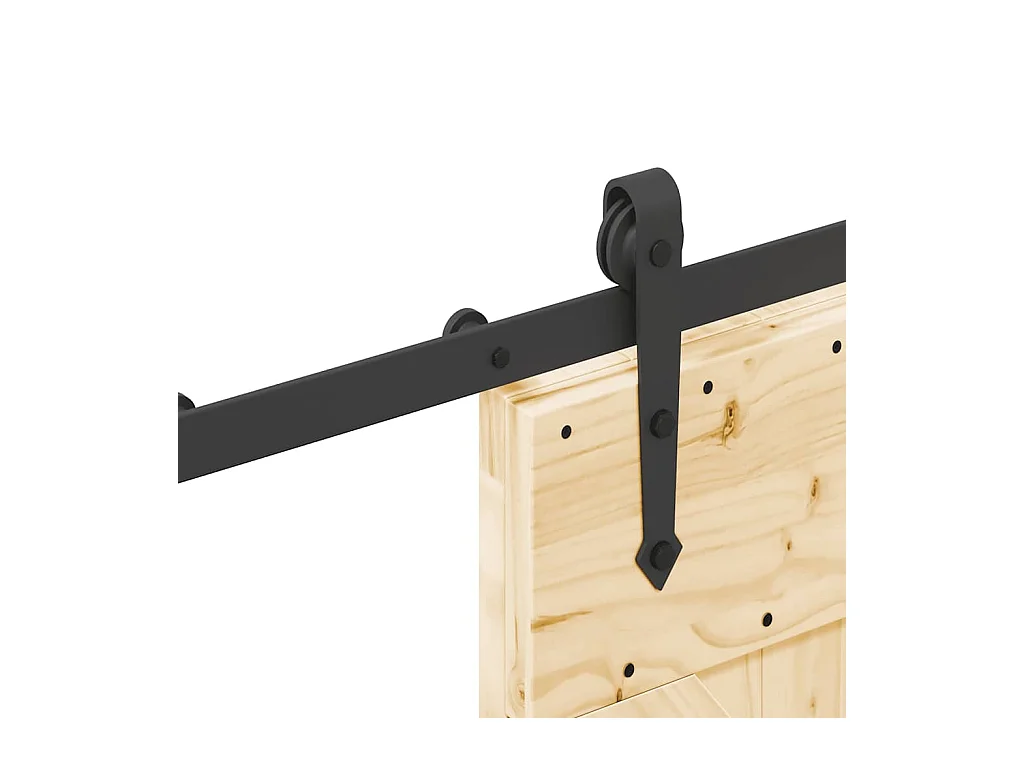 Schuifdeur en beslagset 85x210 cm massief grenen