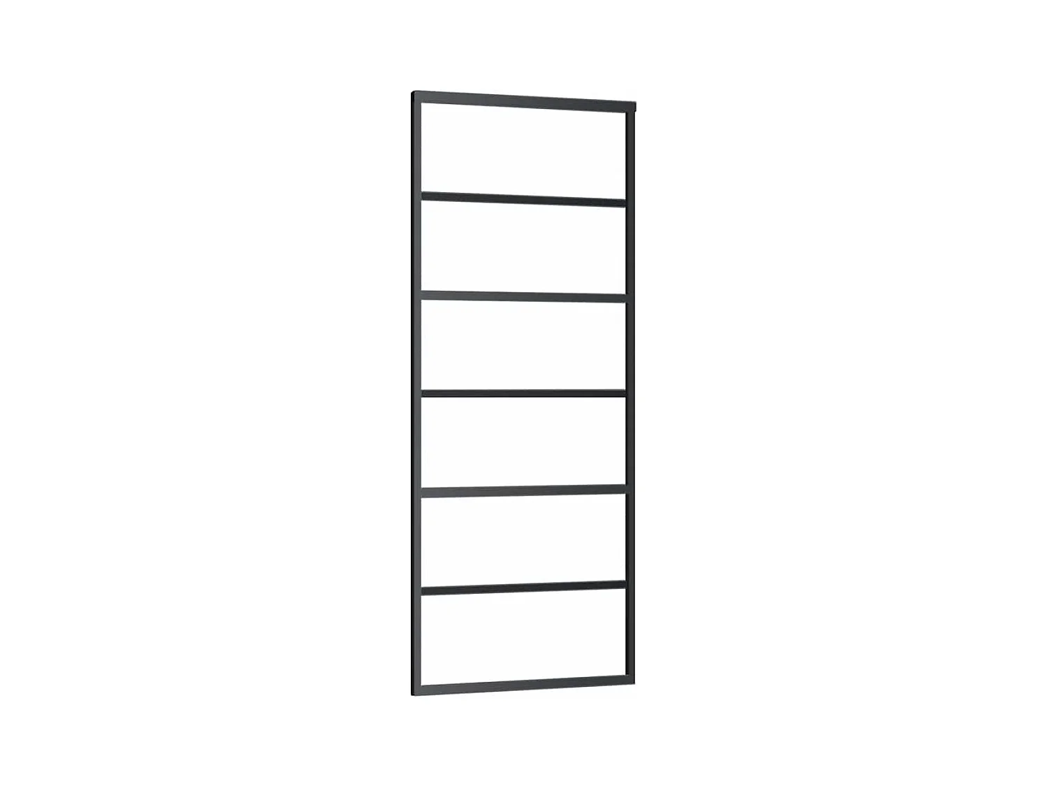 Schuifdeurbeslagset zwart 76x205 cm ESG-glas