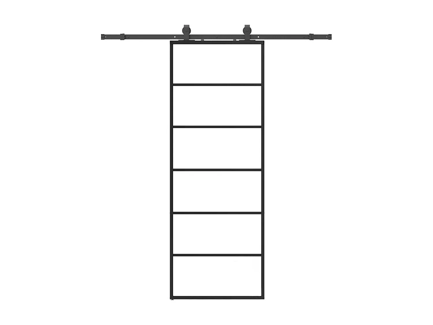 Kit ferramenta per porta scorrevole nero 76x205 cm vetro ESG