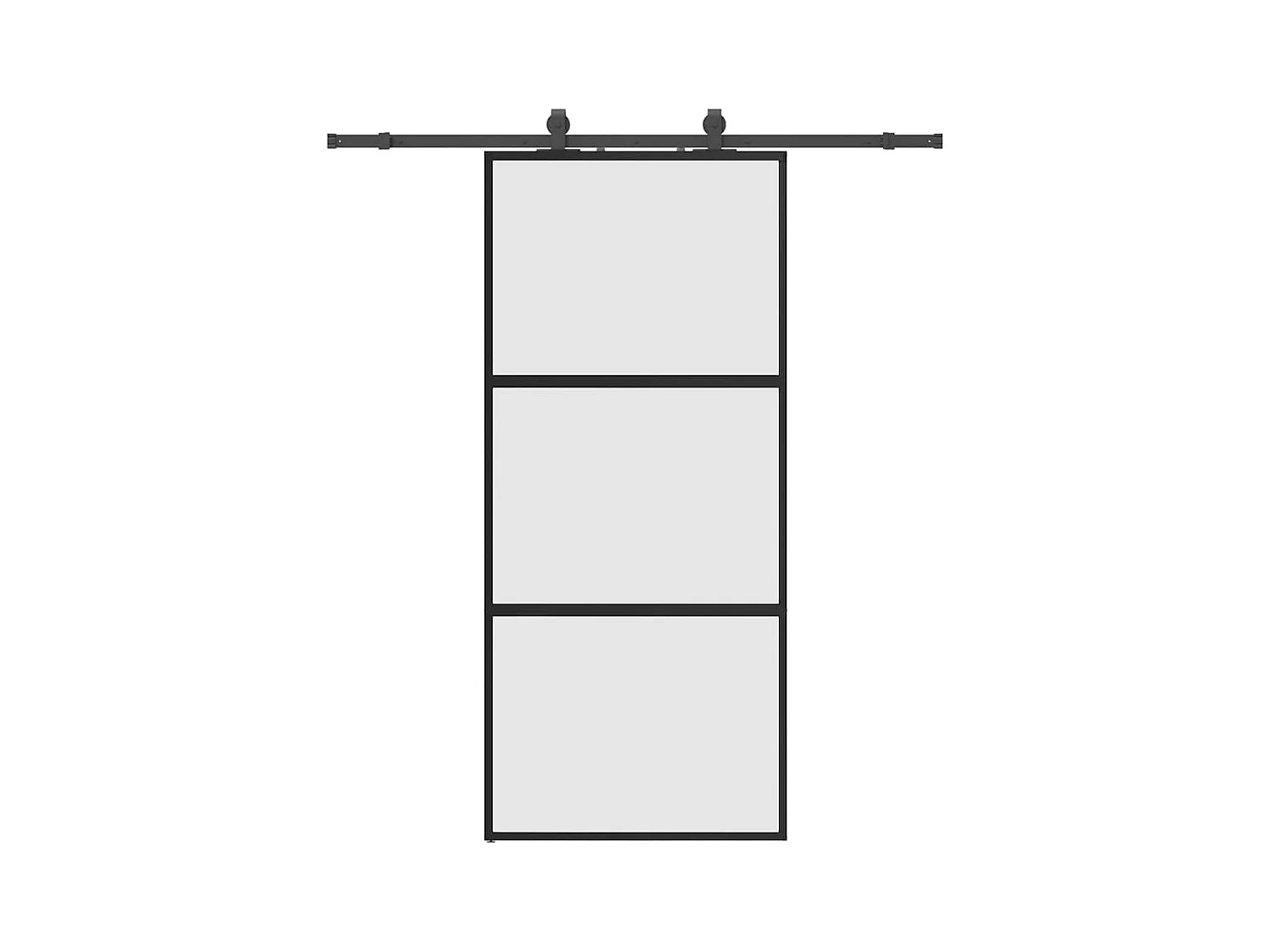 Porte coulissante avec kit de quincaillerie noir 90x205 cm