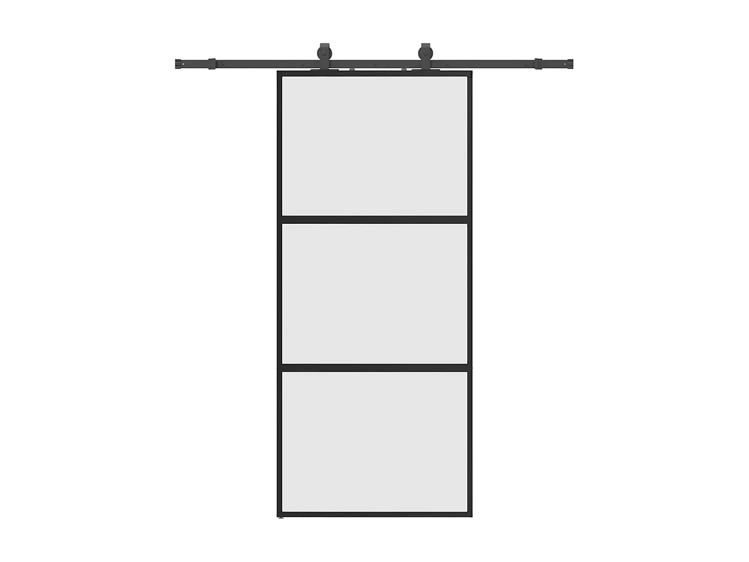 Porte coulissante avec kit de quincaillerie noir 90x205 cm