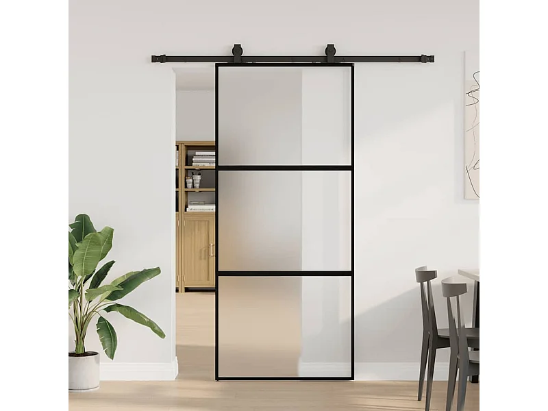 Porta scorrevole con kit ferramenta nero 90x205 cm