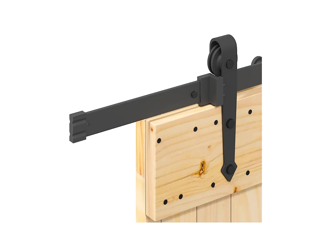 Kit porta scorrevole e ferramenta 70x210 cm in pino massello