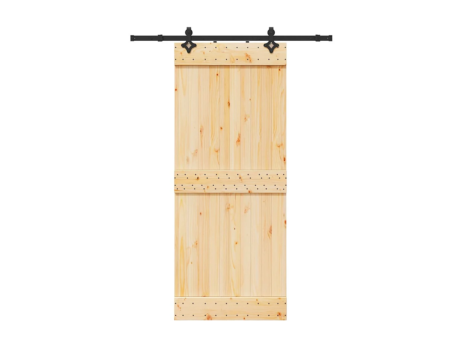 Porte coulissante et kit de quincaillerie 85x210 cm pin massif