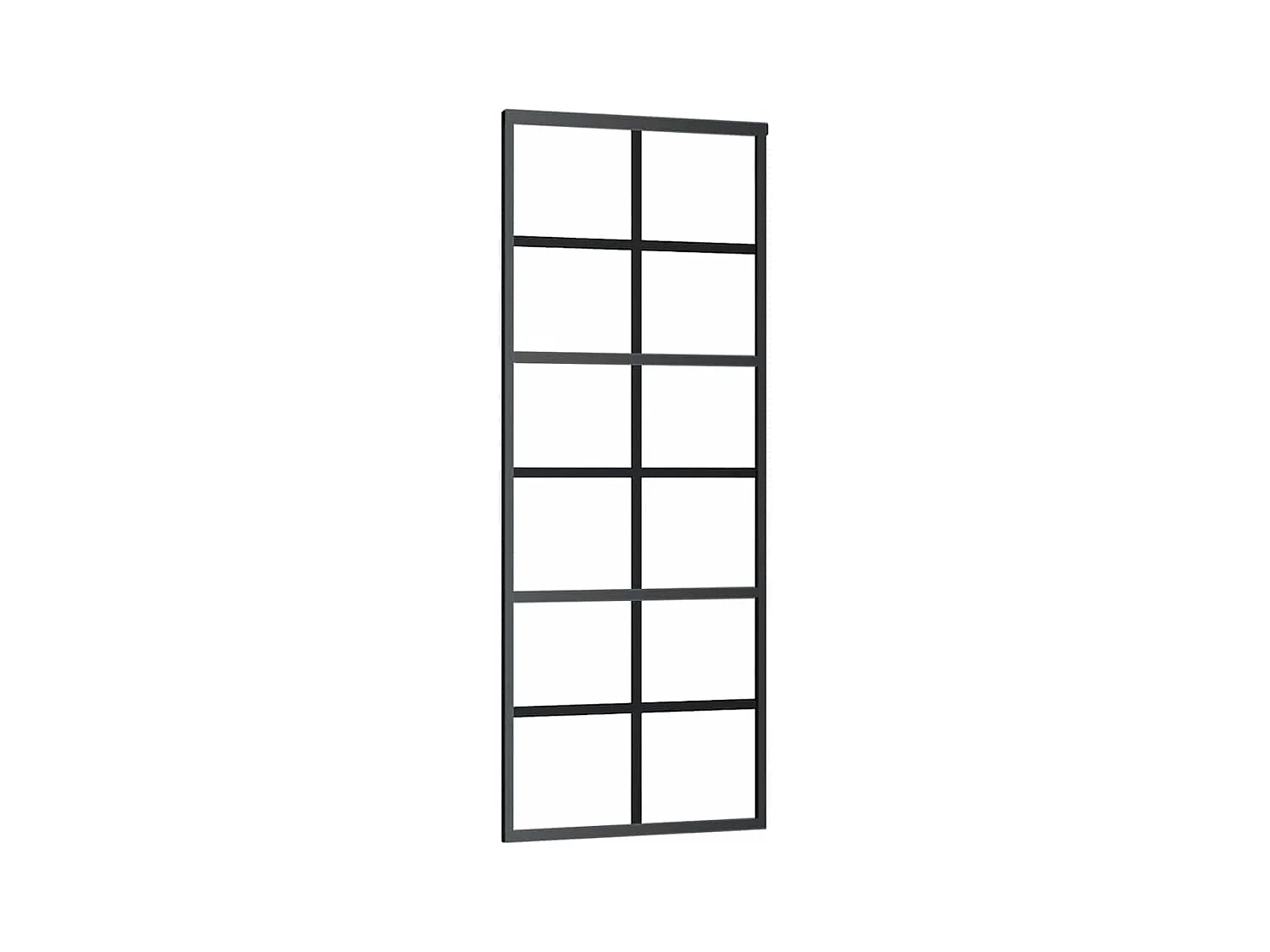 Schuifdeurbeslagset zwart 76x205 cm ESG-glas