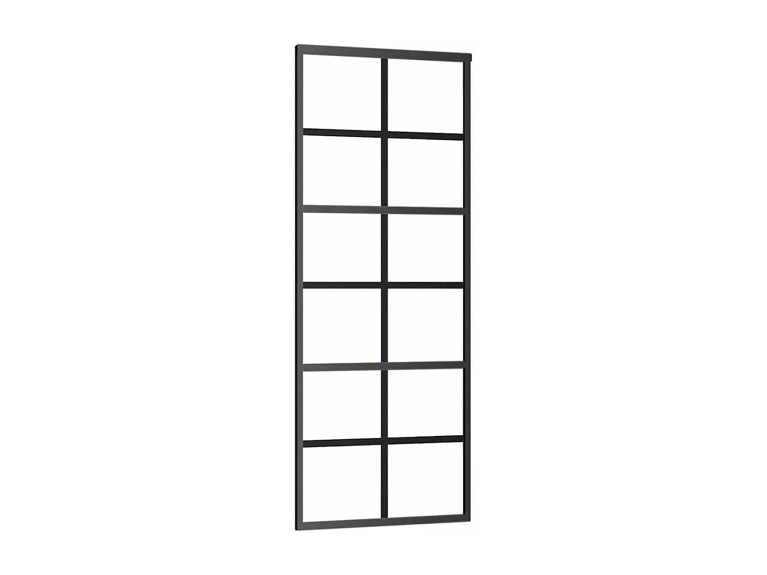 Schuifdeurbeslagset zwart 76x205 cm ESG-glas