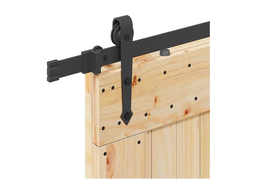 Kit puerta corredera y herrajes 85x210 cm pino macizo