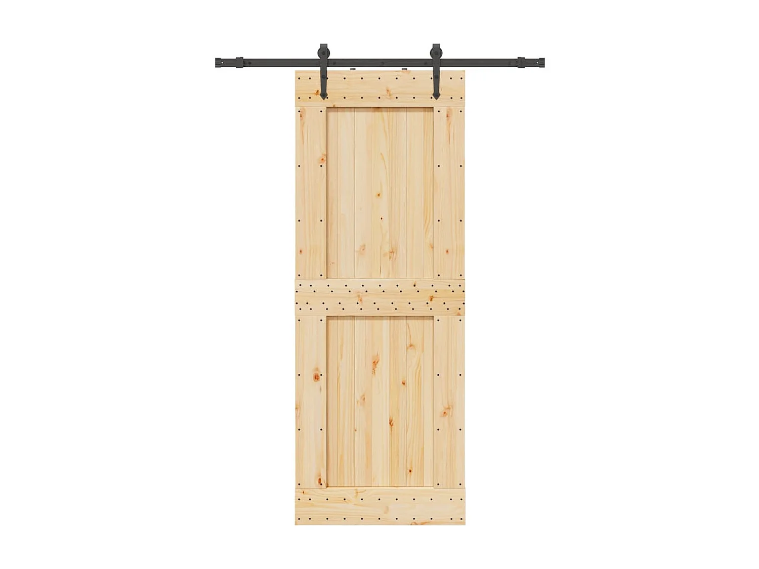 Porte coulissante et kit de quincaillerie 85x210 cm pin massif