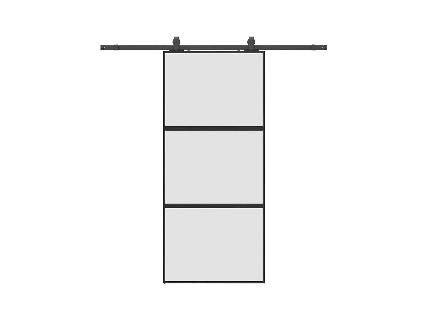 Porta scorrevole con kit ferramenta nero 90x205 cm