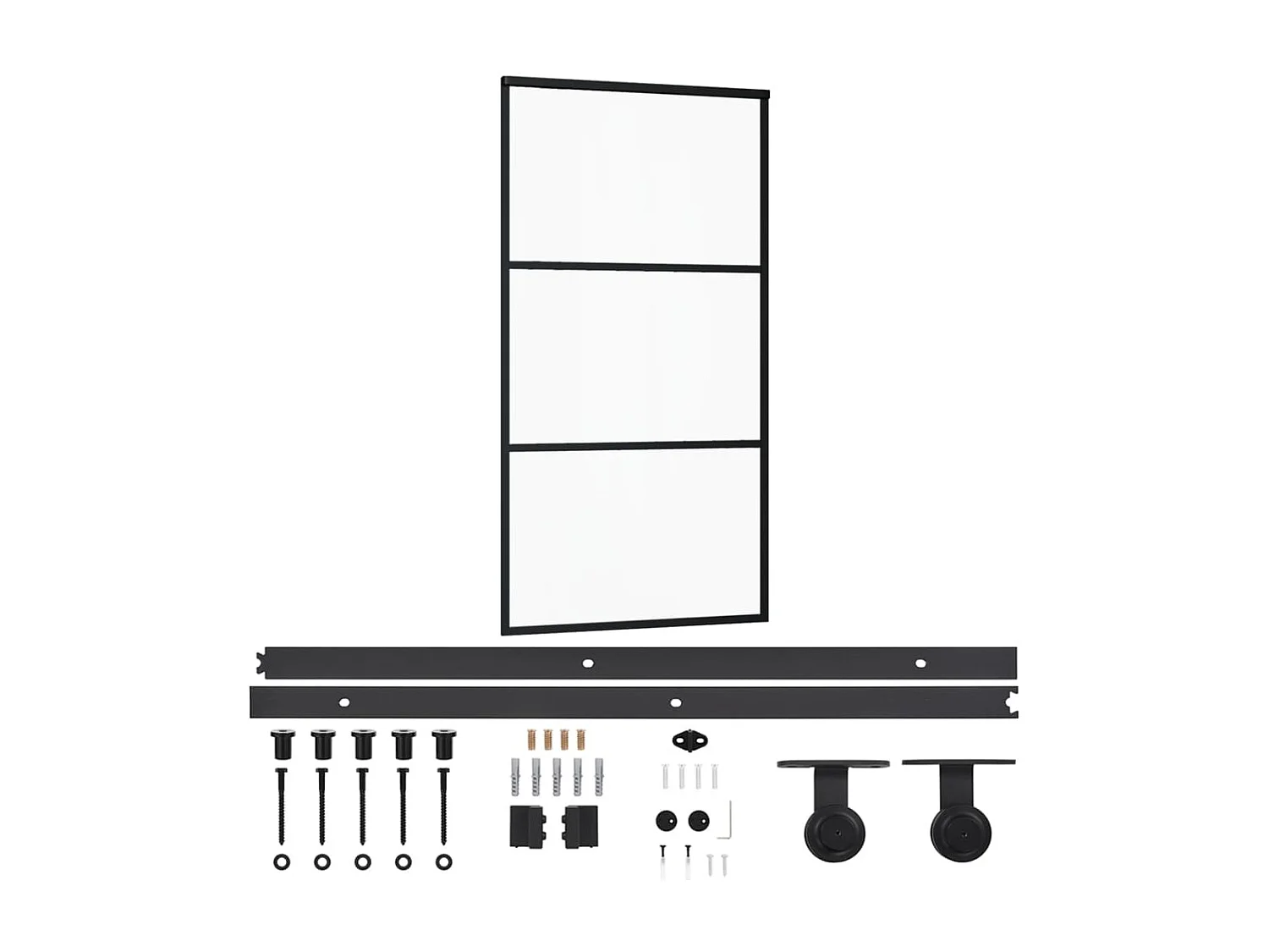 Porte coulissante et quincaillerie Verre et Aluminium 102x205cm