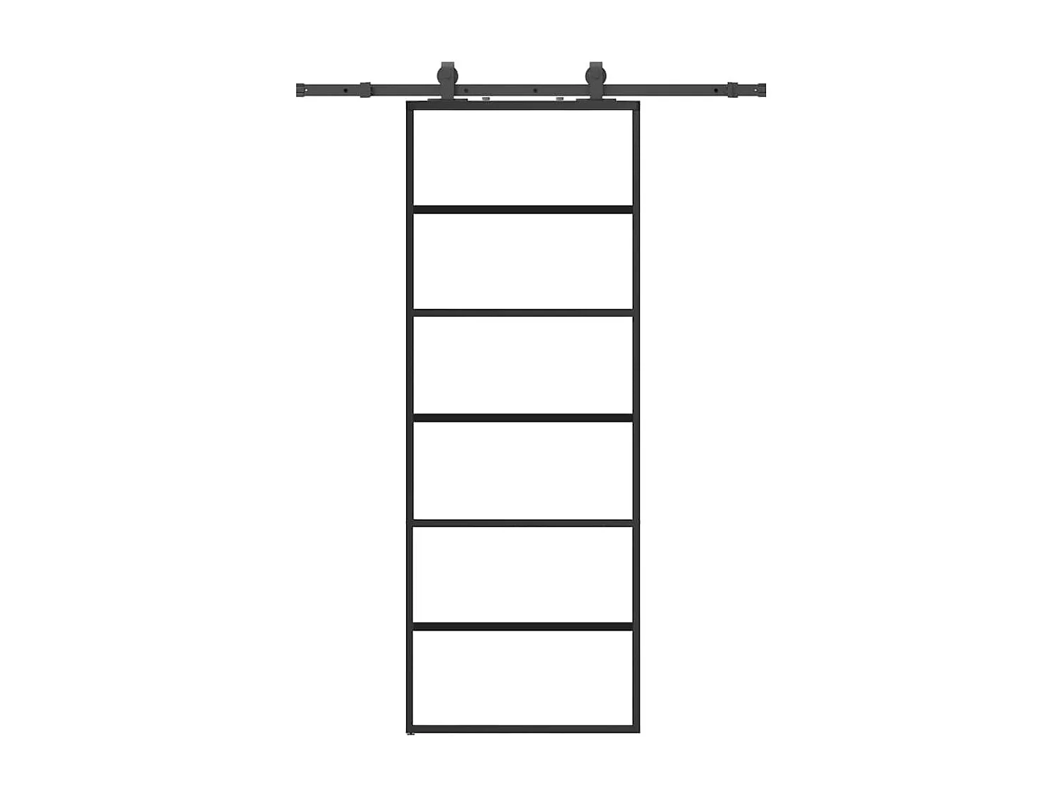 Porte coulissante kit de quincaillerie noir 76x205 cm verre ESG