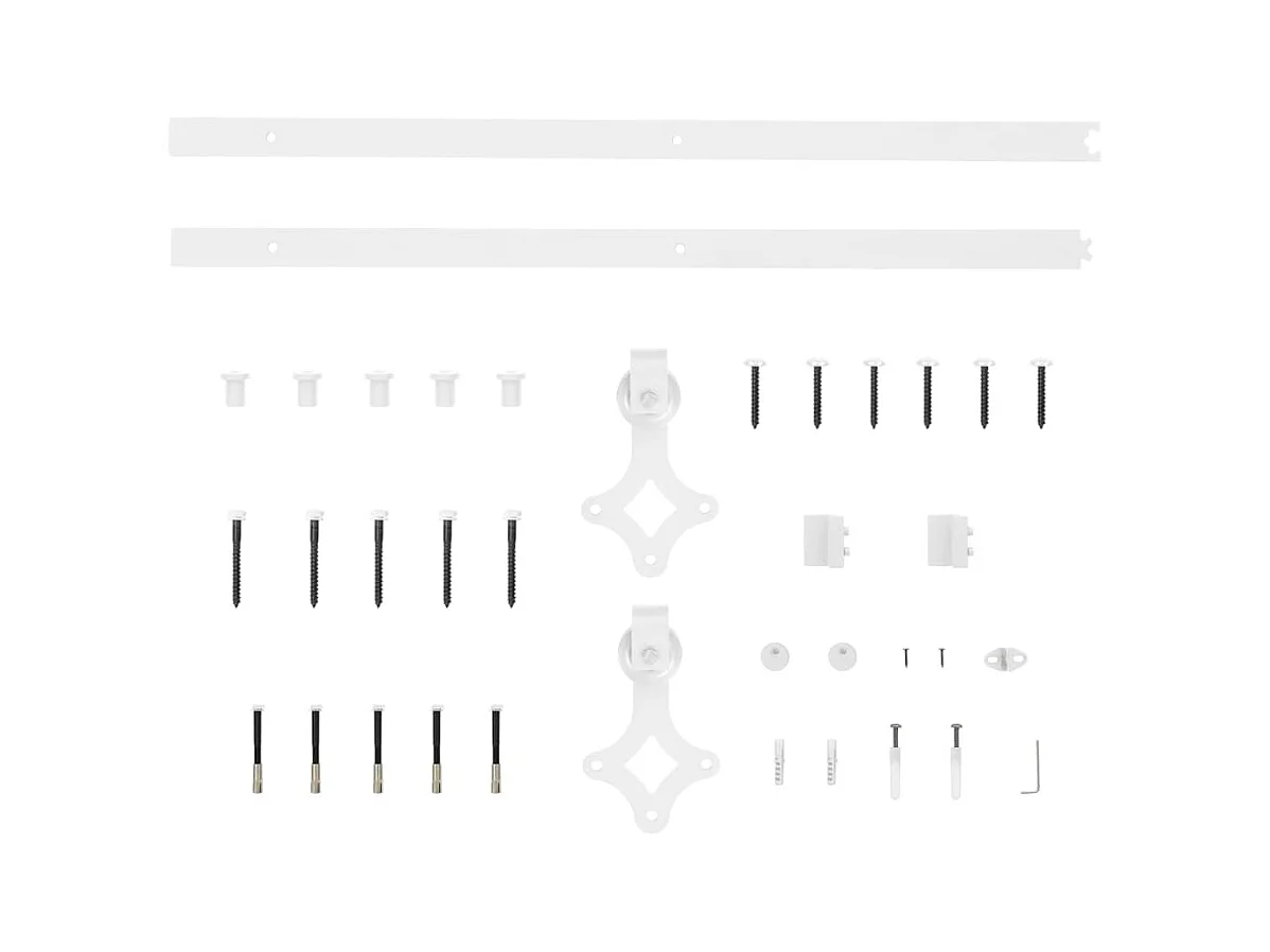 Kit porta scorrevole e ferramenta 100x210 cm in pino massello