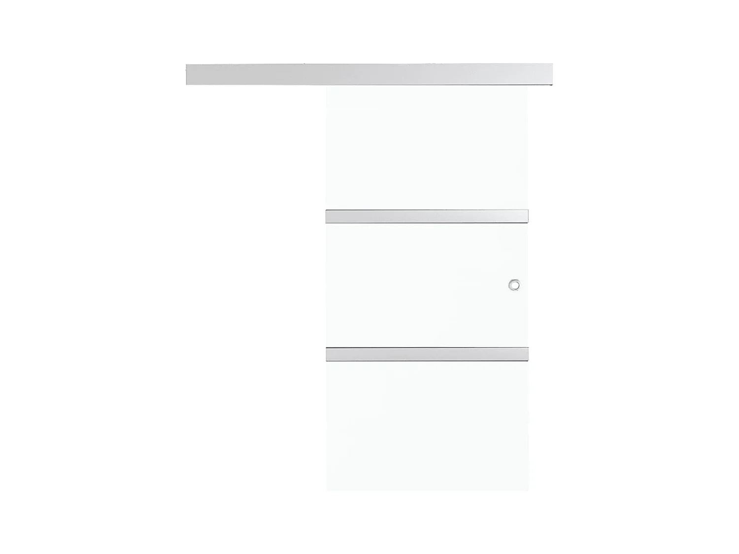 Porta scorrevole con fermi in vetro ESG e alluminio 76x205 cm