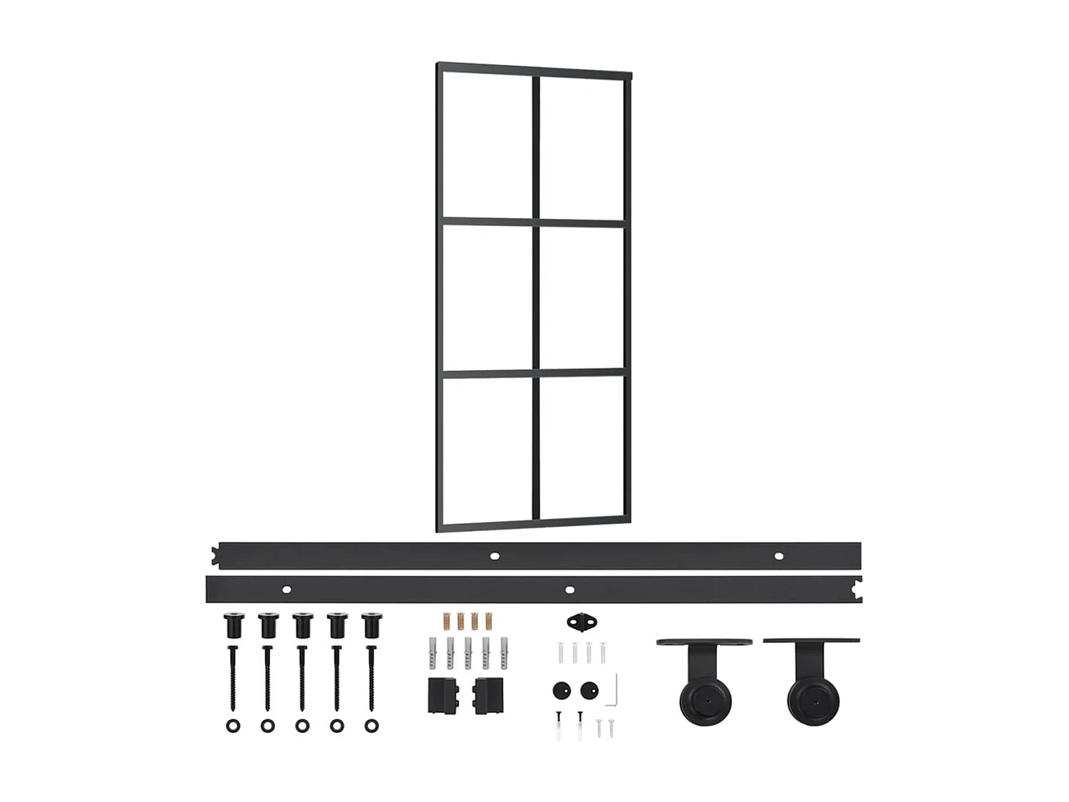 Porte coulissante et quincaillerie Verre et Aluminium 90x205 cm