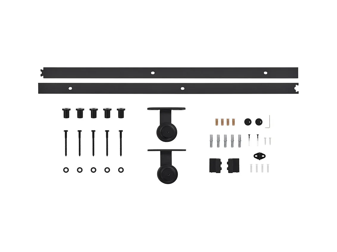 Porte coulissante et kit de quincaillerie 90x210 cm pin massif