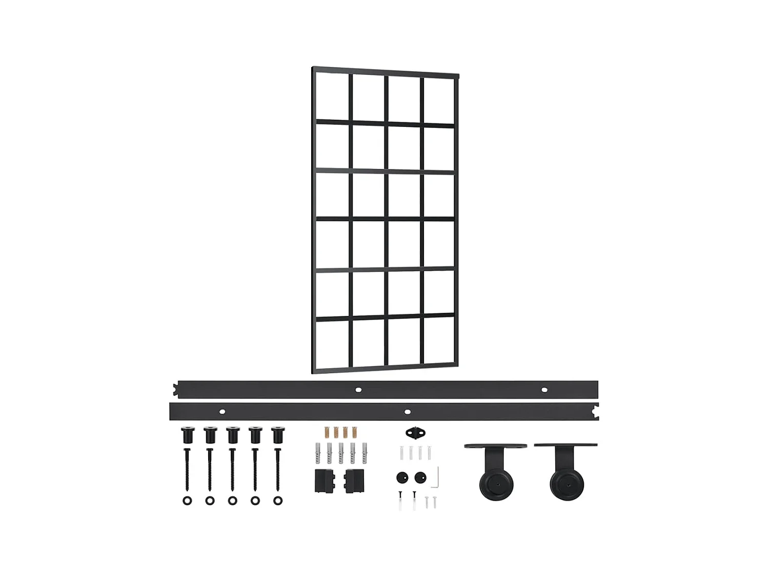 Porte coulissante et quincaillerie Verre et Aluminium 102x205cm