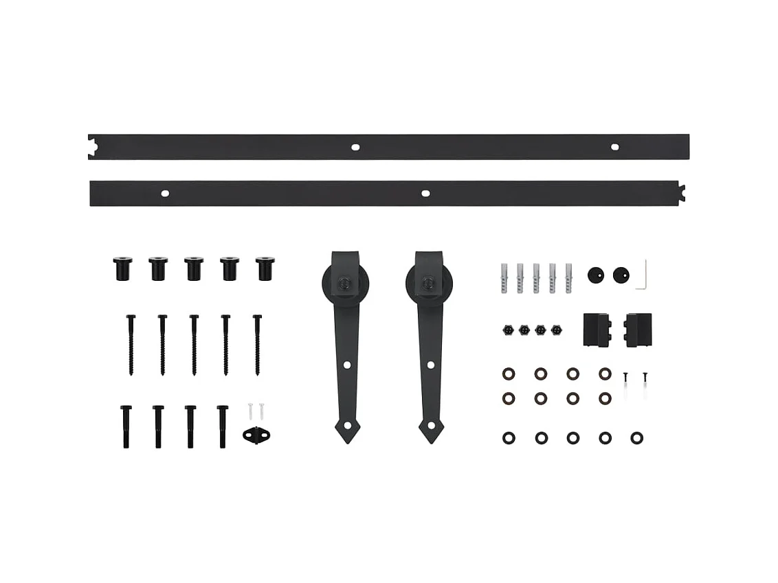 Kit porta scorrevole e ferramenta 85x210 cm in pino massello