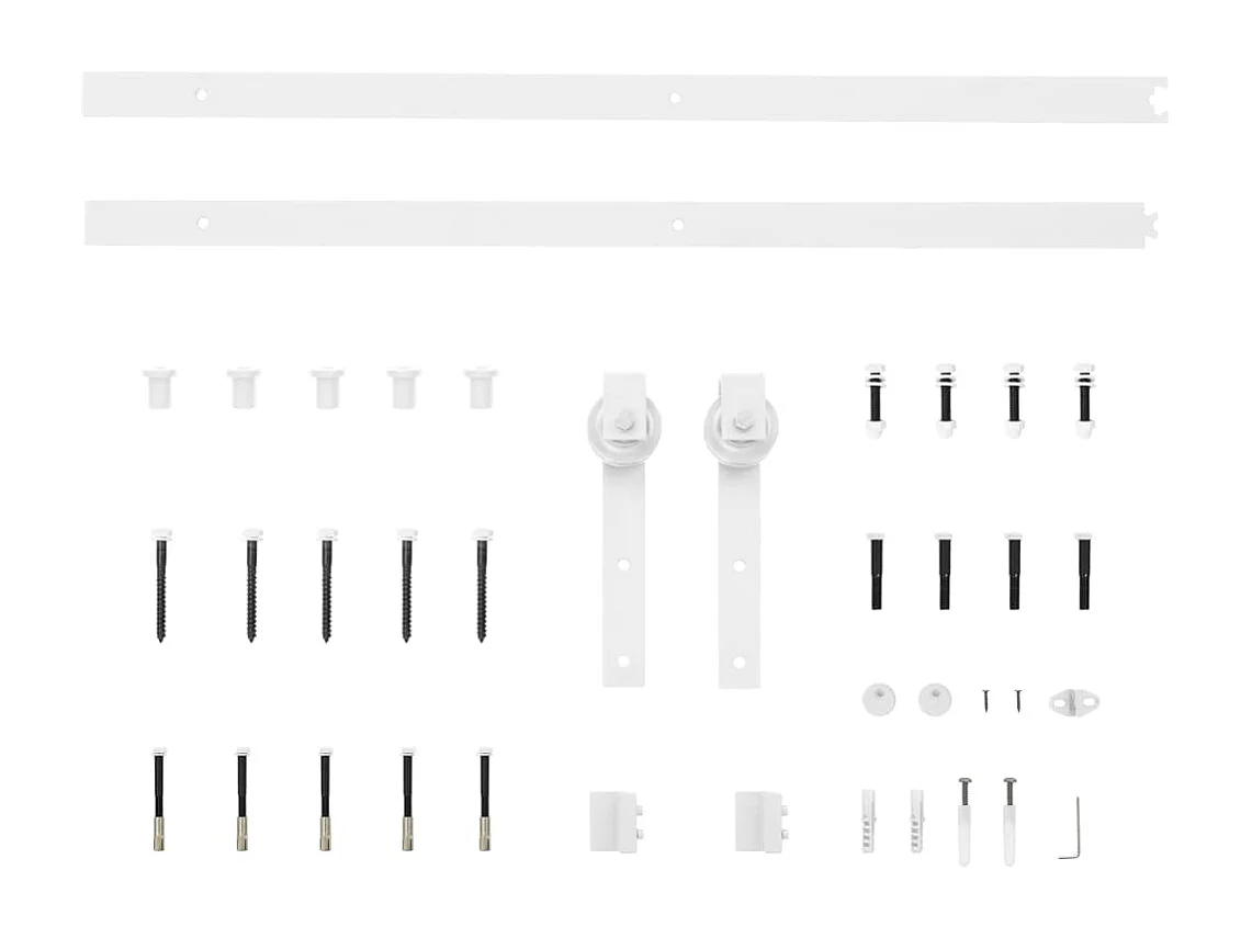 Kit porta scorrevole e ferramenta 90x210 cm in pino massello