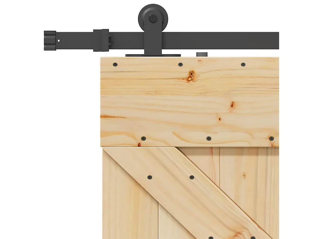 Porte coulissante et kit de quincaillerie 100x210 cm pin massif