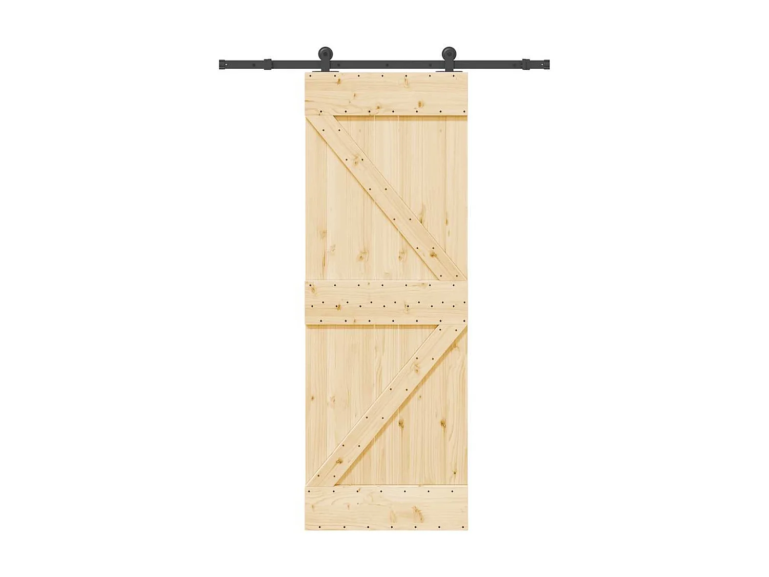 Porte coulissante et kit de quincaillerie 70x210 cm pin massif