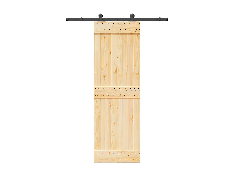Porte coulissante et kit de quincaillerie 70x210 cm pin massif